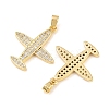 Brass Micro Pave Clear Cubic Zirconia Pendants KK-G549-18E-G-2