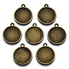 Tibetan Style Alloy Pendant Cabochon Settings X-TIBE-S322-002B-AB-NR-1