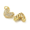 Rack Plating Brass Micro Pave Clear Cubic Zirconia Charms KK-Z067-23G-03-2