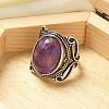 Natural Amethyst Adjustable Rings RJEW-I108-02AS-02-2