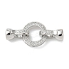 Brass Micro Pave Clear Cubic Zirconia Fold Over Clasps KK-U059-34P-1