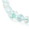 Frosted Round Spray Painted Glass Beaded Mobile Straps HJEW-JM00467-02-3