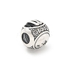 Brass Clear Cubic Zirconia European Beads LS-FIND-M049-01AS-01-2