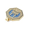 Rack Plating Brass Micro Pave Clear Cubic Zirconia Pendants KK-H474-22G-01-2