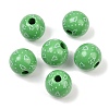 Christmas Printed Schima Wood European Beads WOOD-I015-01H-1