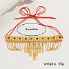 Ramadan & Eid Mubarak Brass Middle Eastern Square Tassel Choker Necklaces for Women's Party Accessories QC1236-5