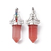 Cherry Quartz Glass Big Pointed Pendants G-I342-01P-01-2