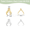 120Pcs 2 Colors 316 Surgical Stainless Steel Pendant Pinch Bails STAS-UN0056-69-3