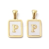 Ion Plating(IP) 304 Stainless Steel Pave Shell Pendants X-STAS-G327-01G-P-1
