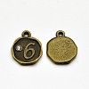 Antique Bronze Plated Alloy Rhinestone Charms ALRI-J153-06-NF-1