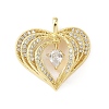 Brass Micro Pave Clear Cubic Zirconia Pendants KK-B141-43G-02-1