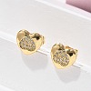Brass Micro Pave Clear Cubic Zirconia Stud Earrings EJEW-D305-13G-5
