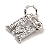 Initial Letter Brass with Cubic Zirconia Charms KK-Q814-26M-P-2