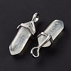 Pale Green Watermelon Stone Glass Pointed Pendants G-K329-25P-3