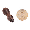 DIY Letter Scrapbook Brass Wax Seal Stamps and Wood Handle Sets AJEW-PH0010-S-4