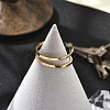304 Stainless Steel Hollow Cuff Rings for Women LS-RJEW-S395-01G-1