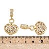 Brass Pave Clear Cubic Zirconia Heart Pendants KK-C132-27G-3