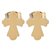 PVD Vacuum Plating 304 Stainless Steel Stud Earrings for Women EJEW-A048-47C-G-1