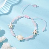 Natural & Synthetic Gemstone Beads Braided Bead Bracelets BJEW-JB13275-3