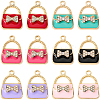 24Pcs 6 Colors Rack Plating Alloy Enamel Pendants ENAM-SC0007-18-1