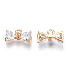 Brass Micro Pave Clear Cubic Zirconia Peg Bails Pendants KK-N216-407-1