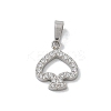304 Stainless Steel Micro Pave Cubic Zirconia Pendants STAS-Z107-04P-05-1