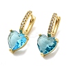 Brass Micro Pave Cubic Zirconia Heart Hoop Earrings EJEW-H171-07G-6
