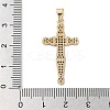 Brass Micro Micro Pave Clear Cubic Zirconia Pendants KK-A212-01L-G-3