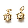 Brass Micro Pave Clear Cubic Zirconia Charms ZIRC-B002-25G-2