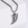 Vintage 304 Stainless Steel Viking Knife Shaped Pendant Punk Necklaces for Men RK3573-1-1