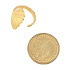 Leaf 304 Stainless Steel Open Cuff Rings for Women RJEW-G338-06G-5