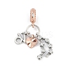 Brass Pendants with Cubic Zirconia European Beads LS-KK-Q015-01M-1