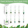 20Pcs 10 Styles Alloy Enamel Pendant Decorations HJEW-AB00271-2