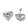 Brass Micro Pave Cubic Zirconia Stud Earrings EJEW-G381-07P-1