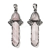 Natural Rose Quartz Sword Big Pendants G-Q163-08AS-06-1