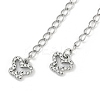 Brass Micro Pave Cubic Zirconia Ends with Chains KK-U043-01P-2