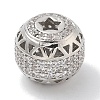 Rack Plating Brass Micro Pave Cubic Zirconia Beads KK-L224-031P-1