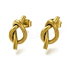 Ion Plating(IP) 304 Stainless Steel Knot Stud Earrings EJEW-C117-01G-1