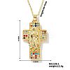 European and American Brass Pave Cubic Zirconis Virgin Mary Cross Pendant Necklaces IK3172-1-1