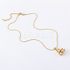3Pcs Minimalist Stainless Steel Pave Imitation Pearl Triple Round Pendant Necklaces for Women PD0842-3