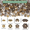 360Pcs 12 Styles Tibetan Style Alloy Bead Caps TIBE-SC0002-34-2