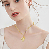 Brass Micro Pave Clear Cubic Zirconia Sun Heart Pendant Link Chain Necklaces NJEW-HS00021-6