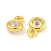 925 Sterling Silver Pave Clear Cubic Zirconia Flat Round Charms STER-B005-01G-2