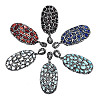 Polymer Clay Rhinestone Pendants RB-S056-15A-B-1