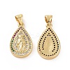 Brass Micro Pave Cubic Zirconia Pendants ZIRC-P106-34G-1