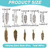 90pcs 15 style Tibetan Style Alloy Pendants TIBEP-AR0001-12-2