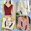 4 Pairs 2 Style Polyester & Nylon Embroidery Flower Lace Appliques DIY-GF0009-10-5