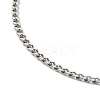 Non-Tarnish 304 Stainless Steel Curb Chain Necklace STAS-C079-19P-2