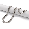 304 Stainless Steel Cuban Link Chain Necklaces for Men NJEW-B117-01G-P-2