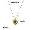 Synthetic Malachite Flower Teardrop Pendant 304 Stainless Steel Chain Necklaces for Women FS-WG9E461-02-1